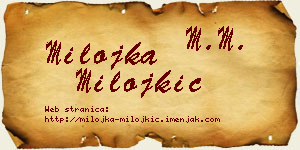 Milojka Milojkić vizit kartica
